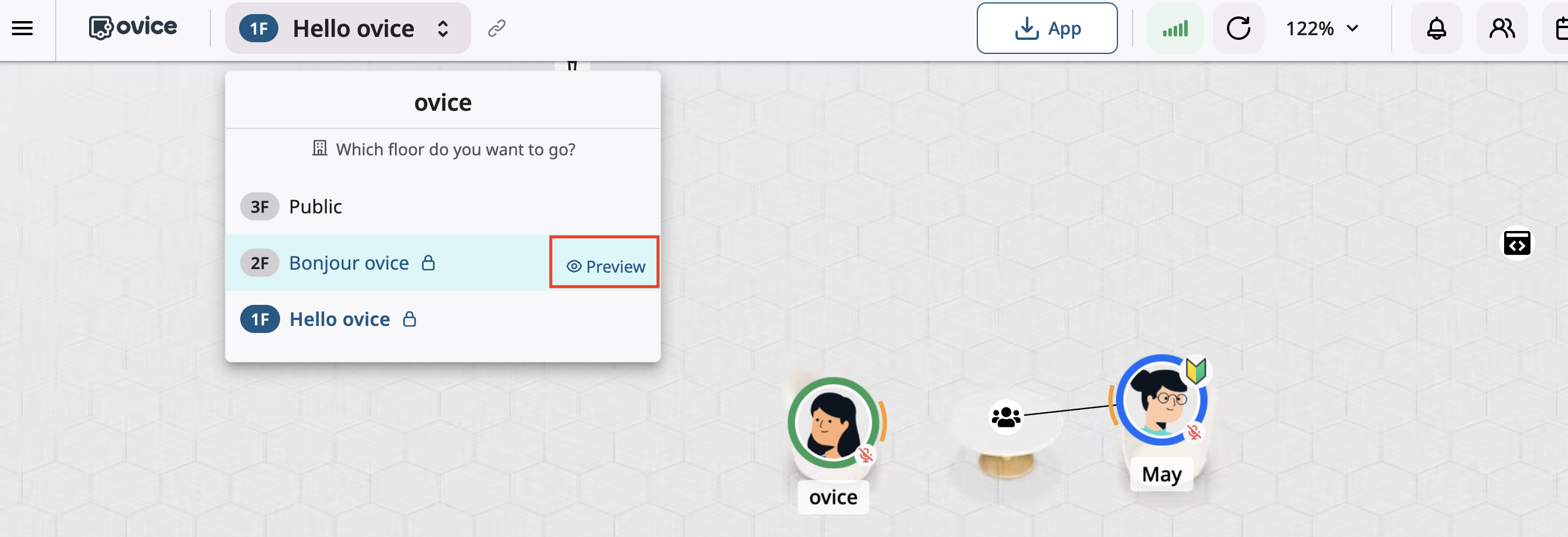 Launching preview mode in building view