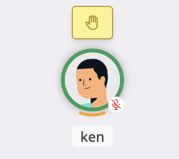An avatar showing only the hand icon, with no message